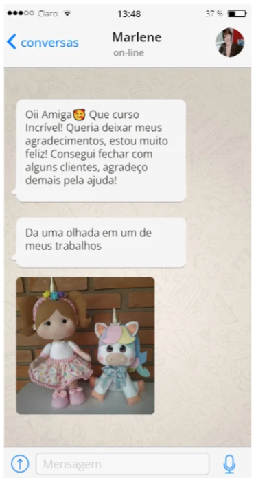 Depoimento de cliente satisfeita